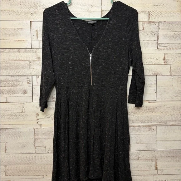 Express space dye zip front fit and flare large dress zip front - Picture 1 of 2
